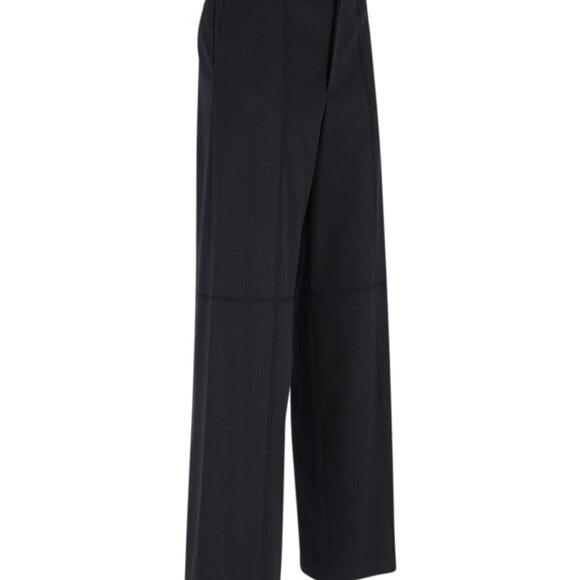 NWT MAISON MARGIELA Women's Wide-Leg Trousers Poly Wool Blend Black Size 6 - Picture 3 of 9